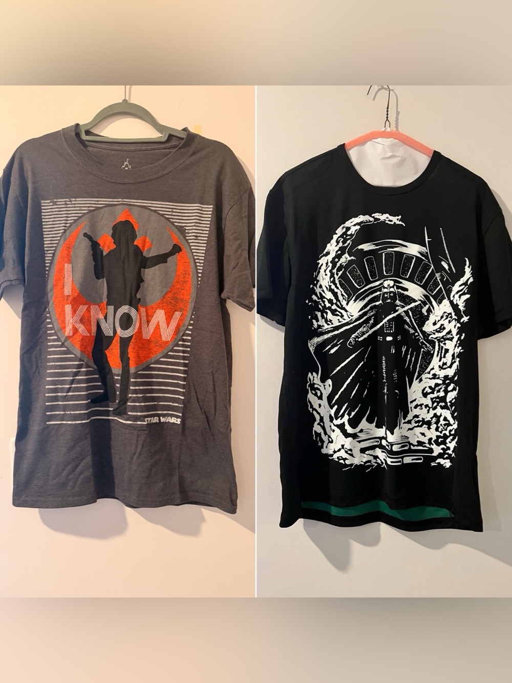 STAR WARS Lot of 2 - Grey and Black T-shirts Sz. M *EUC & NWOT* MSRP: $60+tax